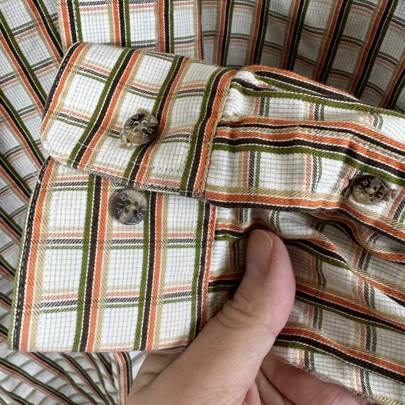 Ariat Button Down Vented Long Sleeve Men’s XL Shirt Checkered Pocket Western - Picture 12 of 16